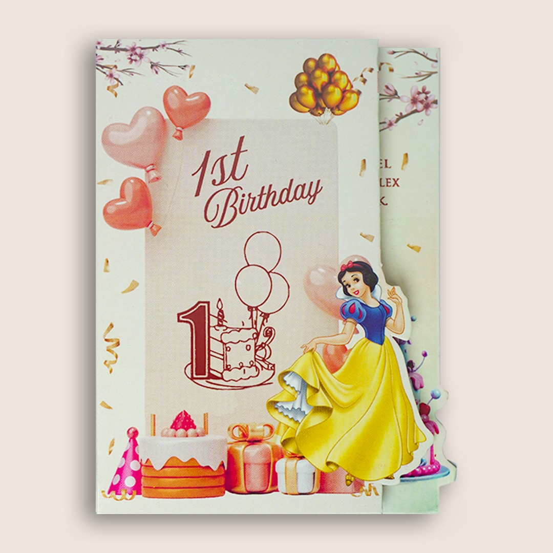 Cream Snow White Birthday Card-KNKRL118
