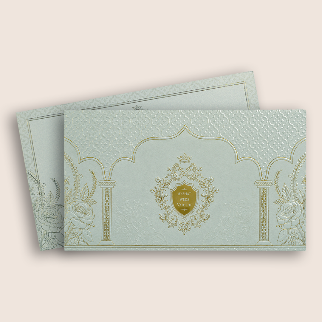 Light Grey Floral Pattern Marriage Card - KPR07540