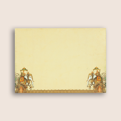 Cream Padded Elephant Door Style Wedding Card - KAA06060