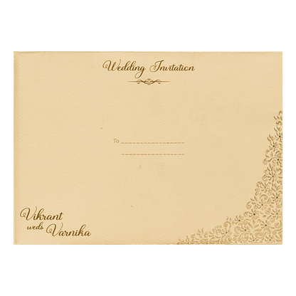 Cream Oval Floral Wedding Card-KSI64770