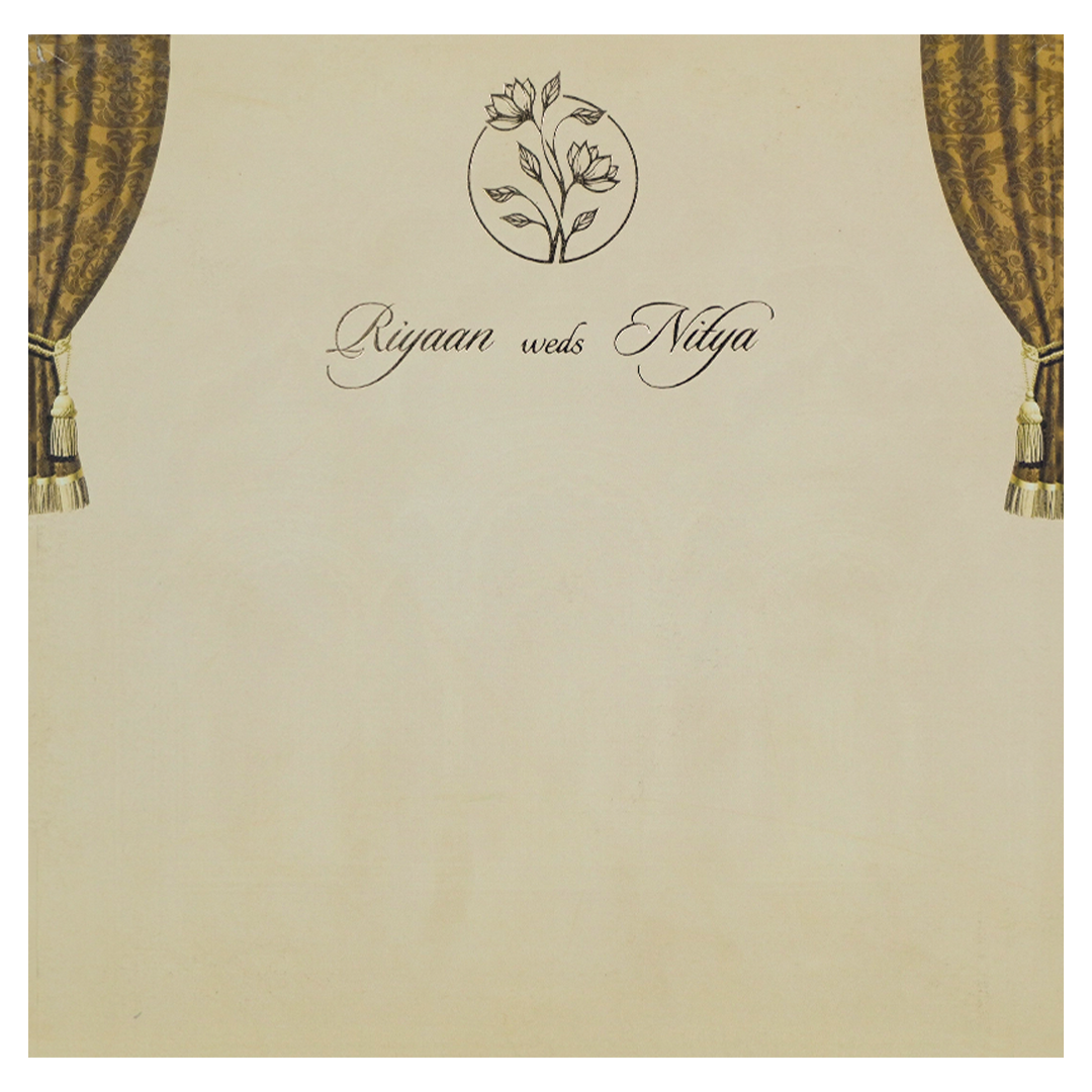 Brown Padded Royal Palace Wedding Card-KRC31200