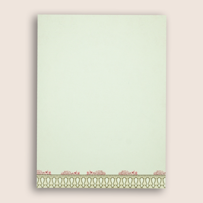 Pastel Green Laser-Cut Floral Bag Style Wedding Card - KNAS3108
