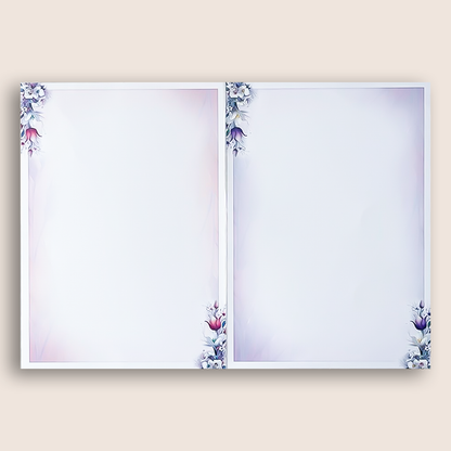 Grey Lavender Floral Wedding Card - KNAR2407