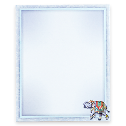 Blue Floral Elephant Wedding Card-KNKJ1160