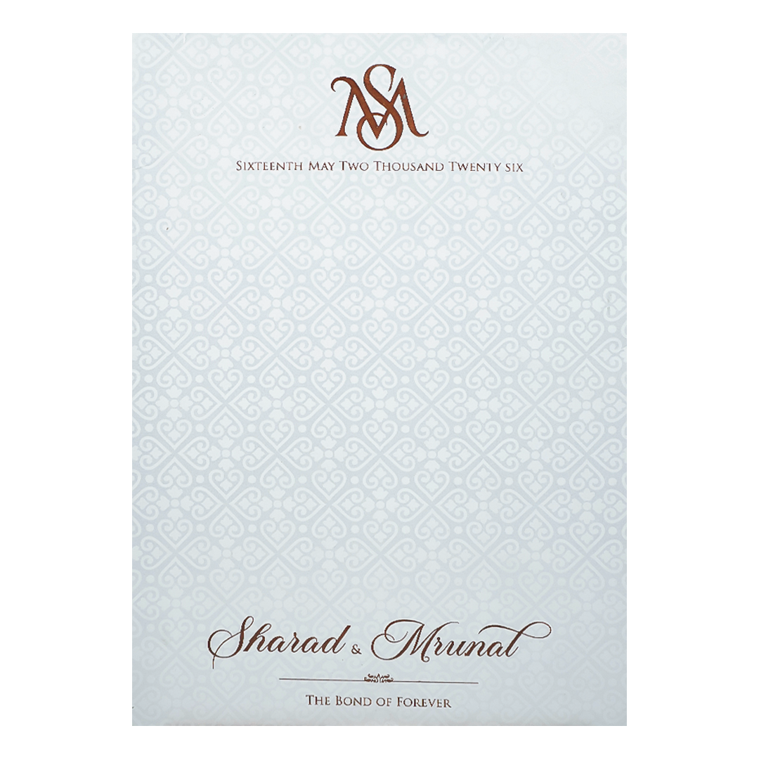 Buy White Embossed Procession Wedding card