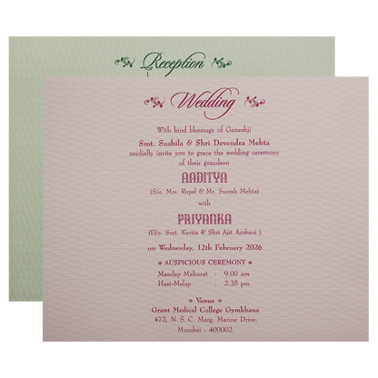 White Gatefold Padded Floral Wedding Card-KMMWD1112