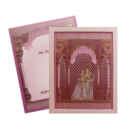 Lavender Royal Bride Groom Arch Wedding Invitation Card-King of Cards