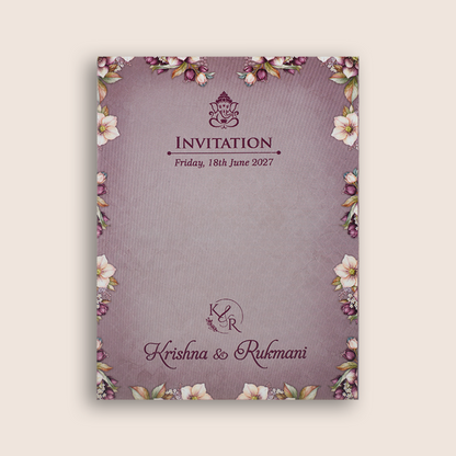 Pastel Pink Floral Door Style Invitation Card - KJTS1951