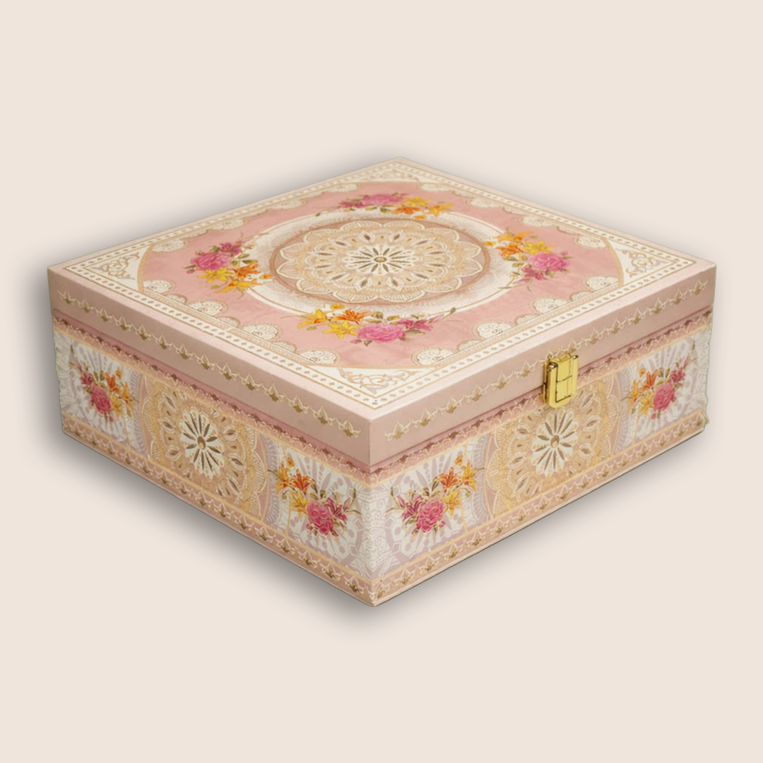 Pastel Peach Mandala Luxury Sweet Jar Box-KBX10105
