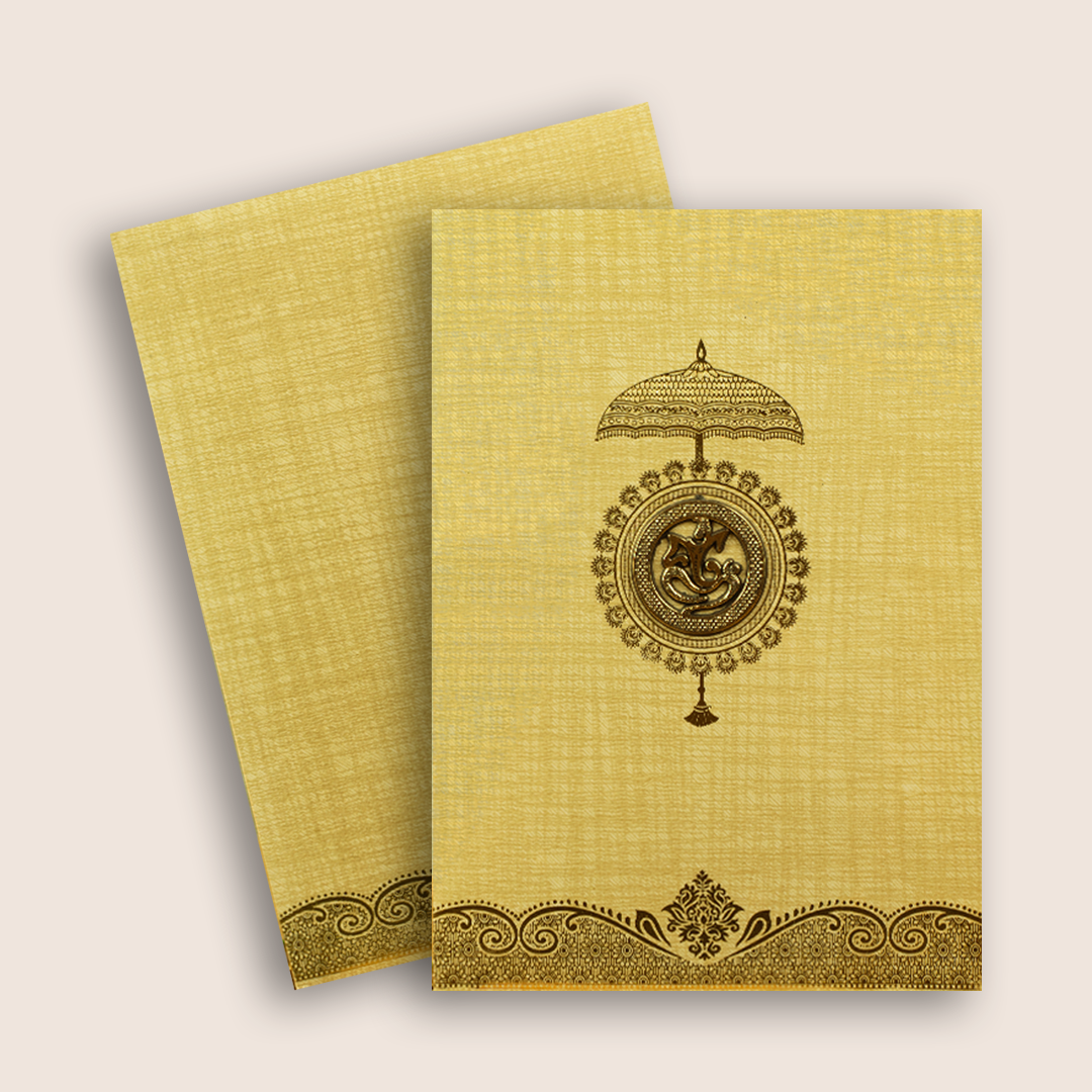 Gold Ganesha Invitation Card-KNCM24NG