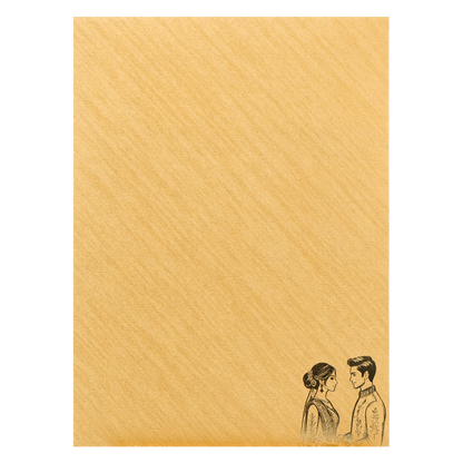 Gold Swastika Couple Gatefold Wedding Card-KNCM043GL