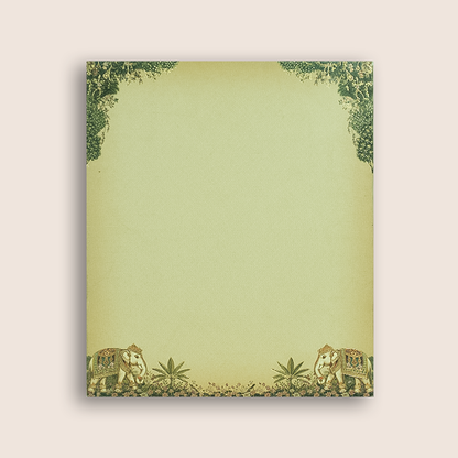 Green Elephant Jharokha Padded Wedding Card - KAA05840