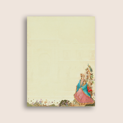 Beige Royal Bride Groom Wedding Card - KAA05150