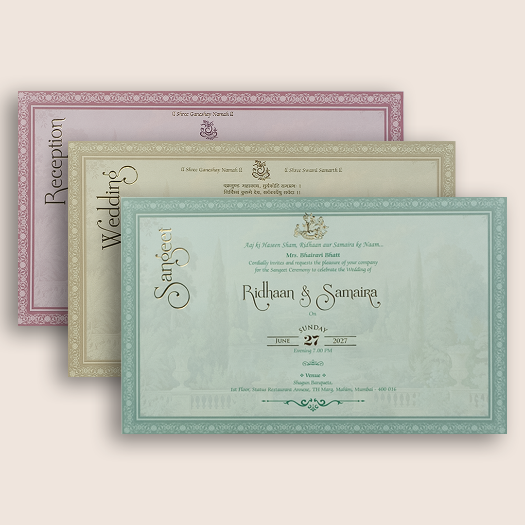 Light Brown Padded Laser Cut Marriage Card - KVN08070