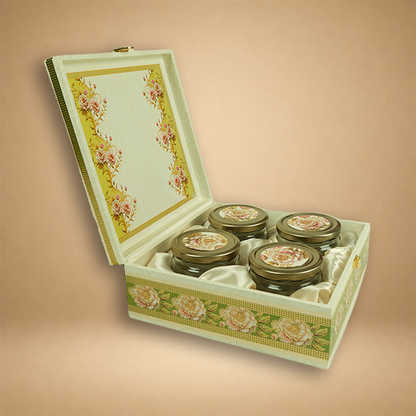 White Elegant Floral Luxury Sweet Jar Box - KBX27017