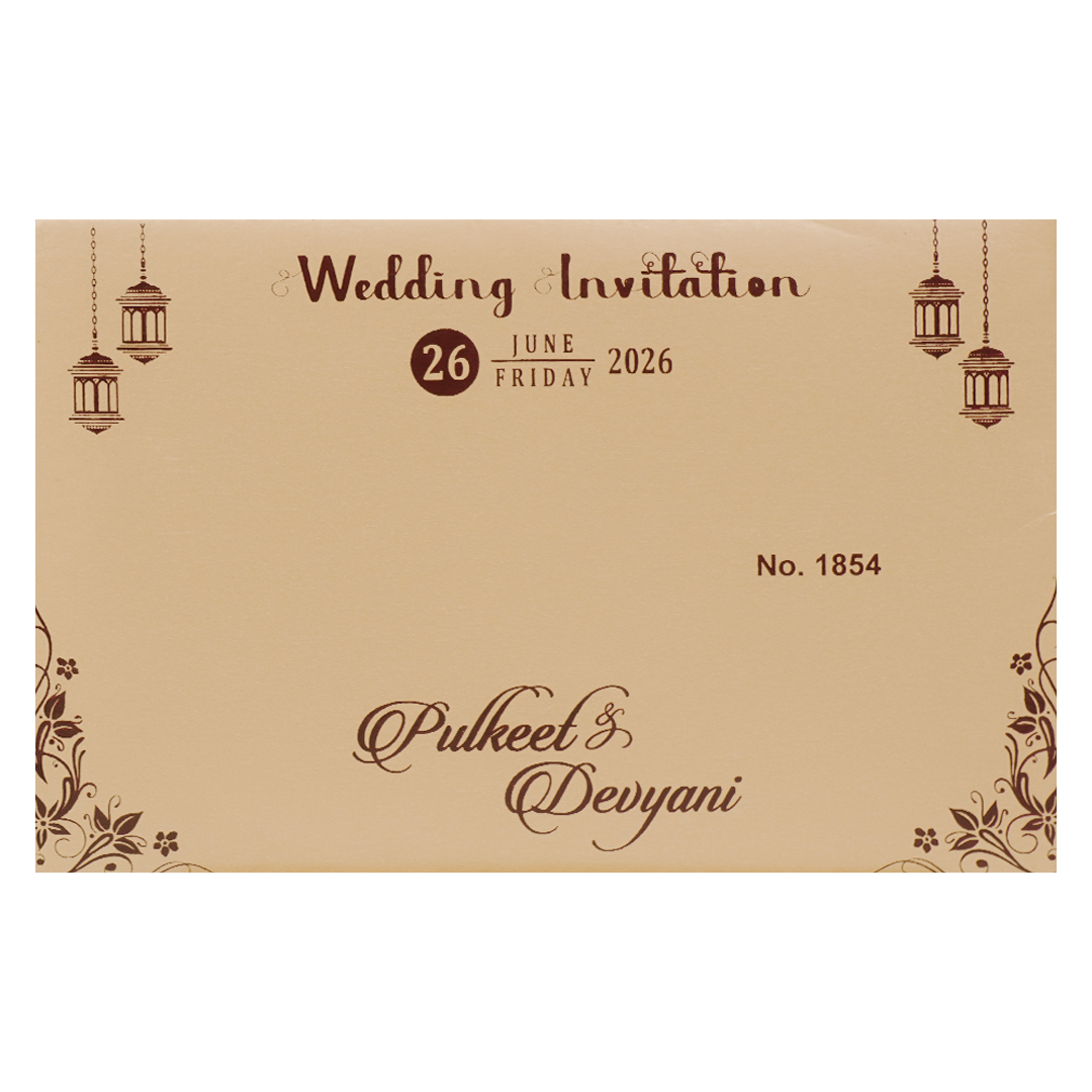 Buy Gold Floral Padded Wedding Card