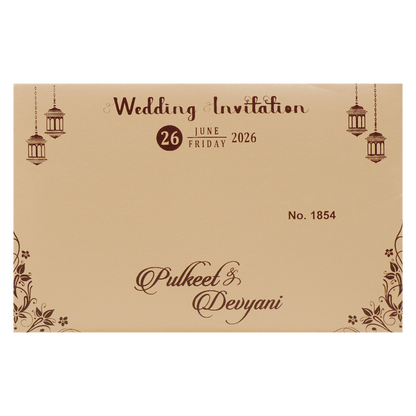 Buy Gold Floral Padded Wedding Card