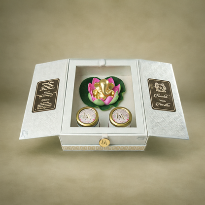 White Gold Floral Luxury Invitation Box-KNLW20254