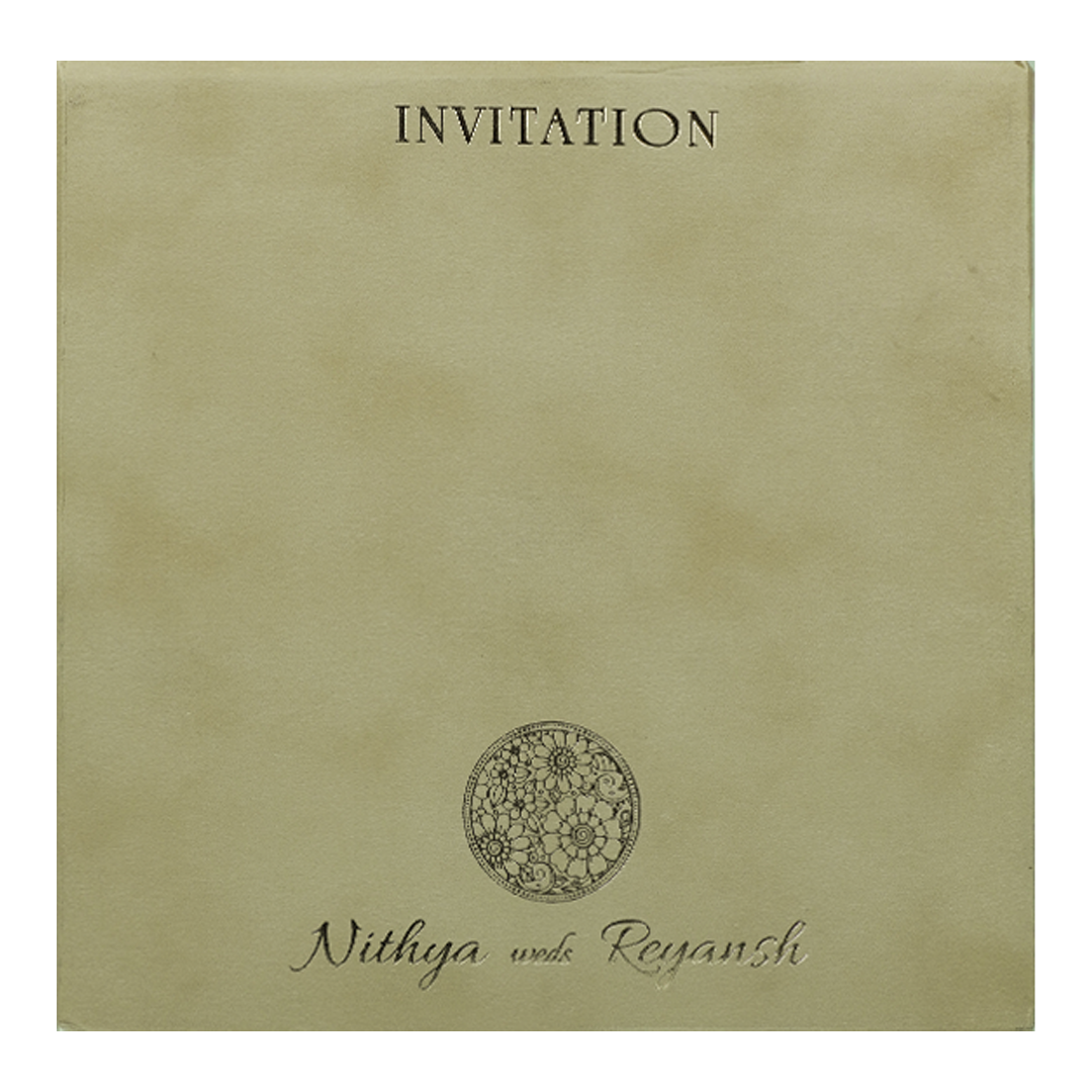 Beige Padded Classic Wedding Card - KRC31500