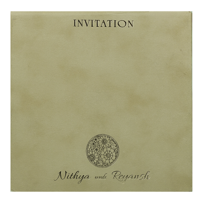 Beige Padded Classic Wedding Card - KRC31500