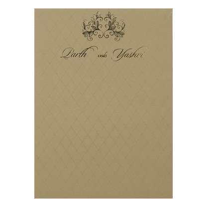 Brown Padded Classic Wedding Card - KRC31530