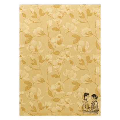 Gold Leaf Lamps Couple Wedding Card-KNKC46GF