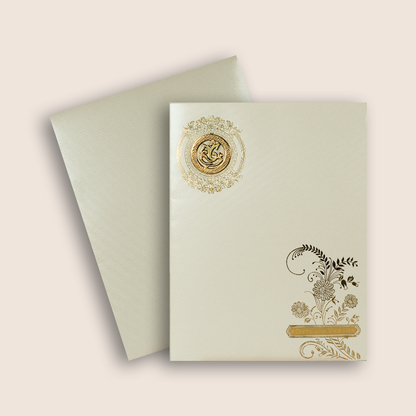Cream Floral Invitation Card - KNWT5027