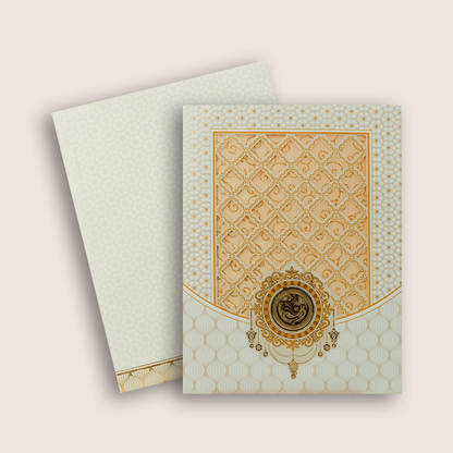 White Laser Cut Design Invitation Card - KNJS2076