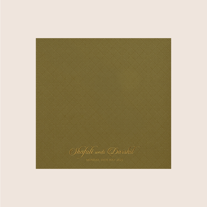 Gold Embossed Pattern Padded Invitation Card - KPR020090