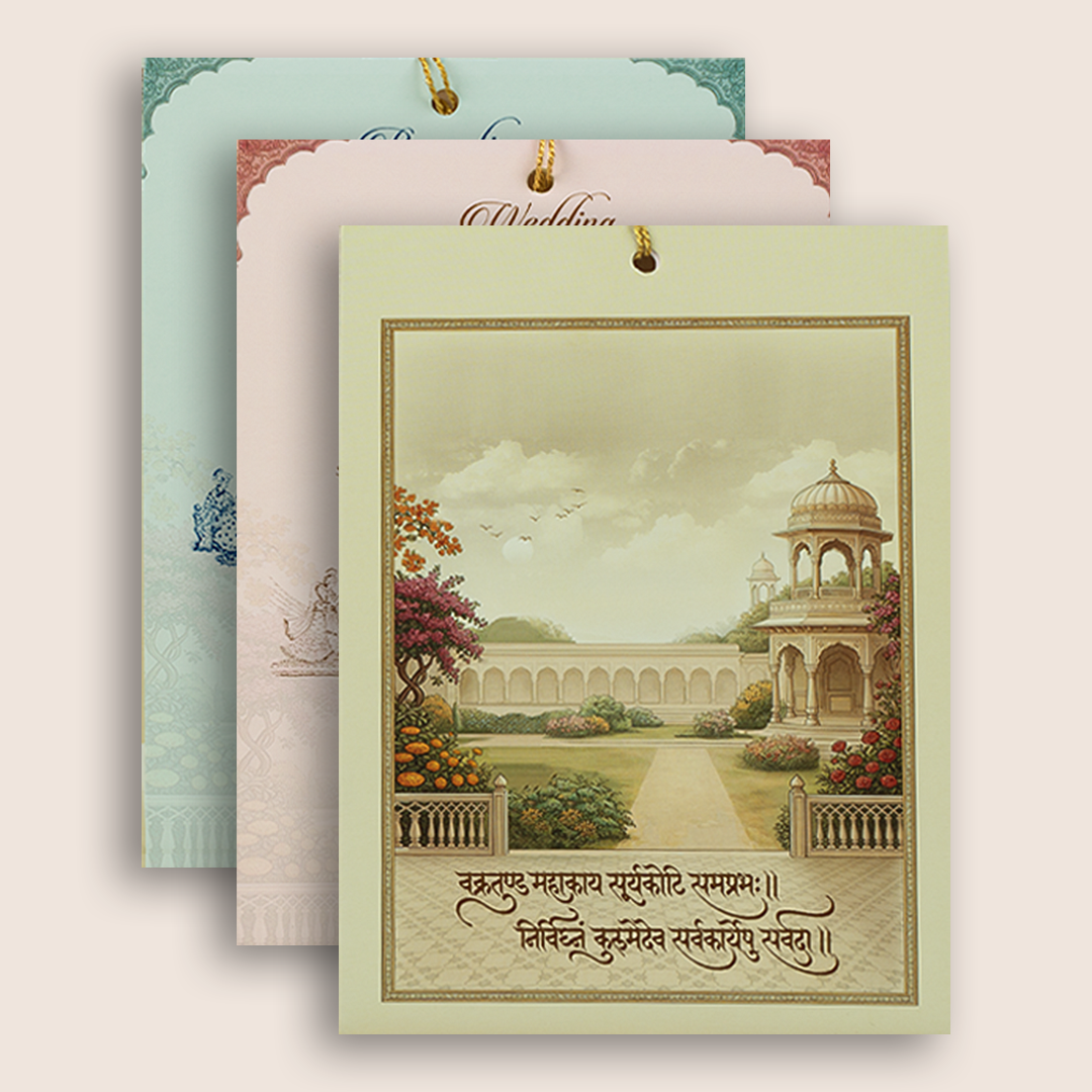 Beige Bride Groom MDF Laser Cut Wedding Card - KRB10010