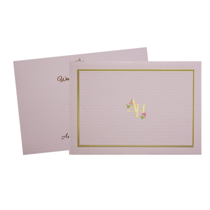 Pink Monogram Simple Wedding Card - KMMWD1139