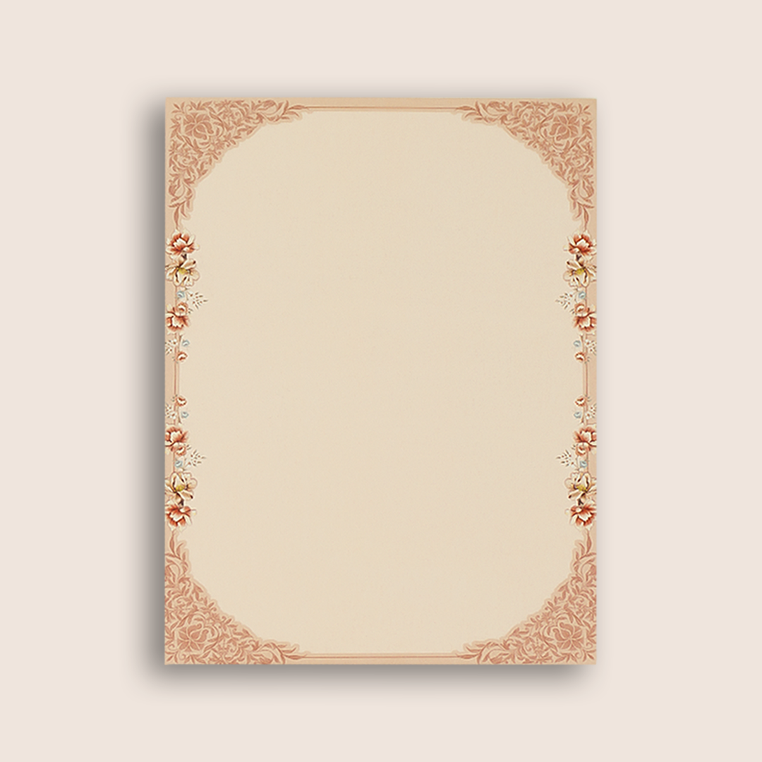 Peach Padded Floral Wedding Card - KAA05520