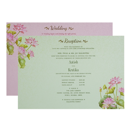 Orange Radha Krishna Palace Padded Wedding Card - KMMWD1145