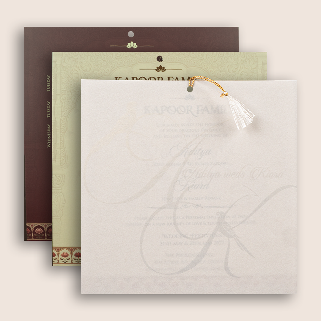 Brown Bride Groom Laser Cut Invitation Card - KFR17100