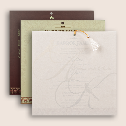 Brown Bride Groom Laser Cut Invitation Card - KFR17100
