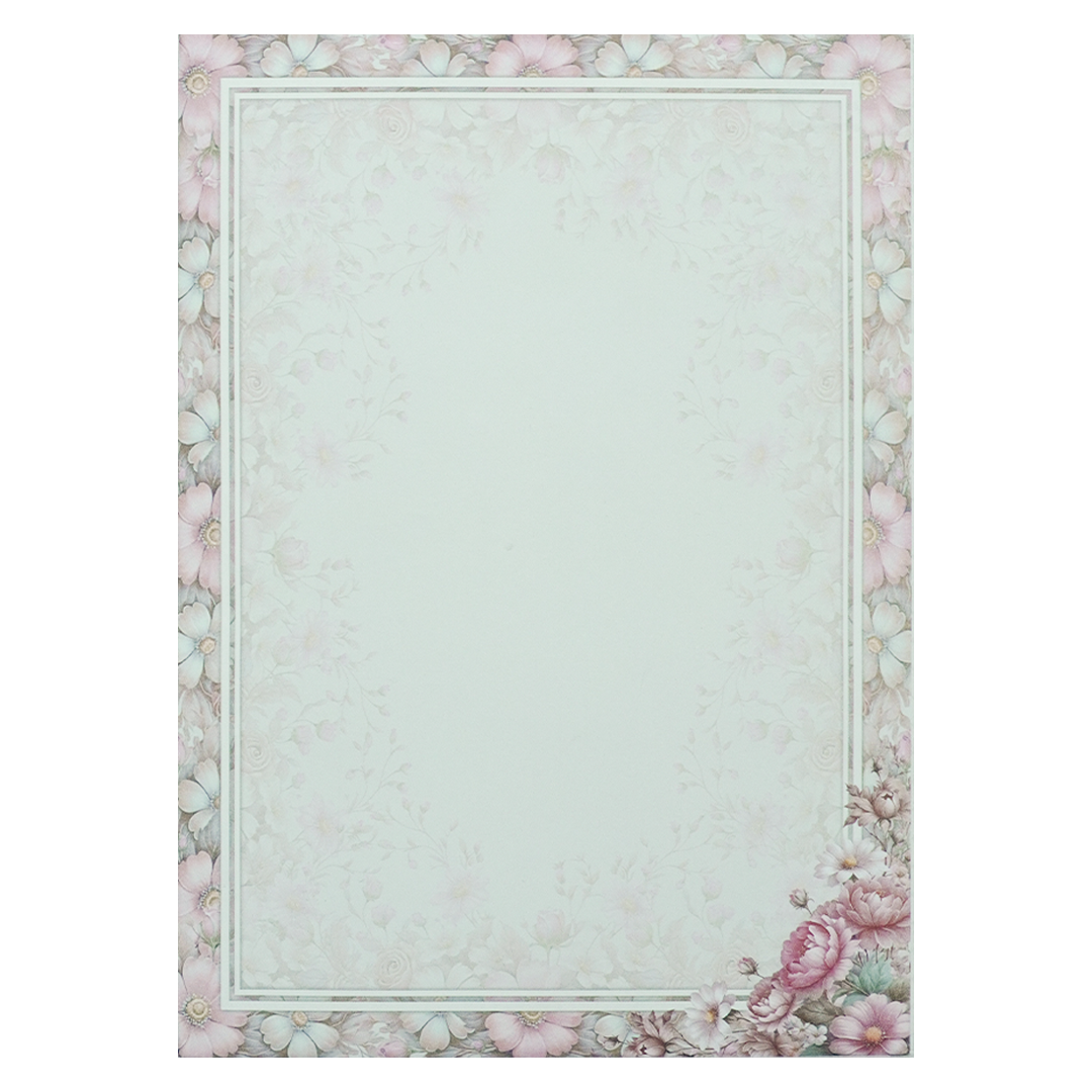 Blue Floral Patterned Wedding Card-KNEP1610