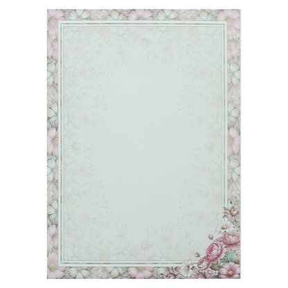 Blue Floral Patterned Wedding Card-KNEP1610