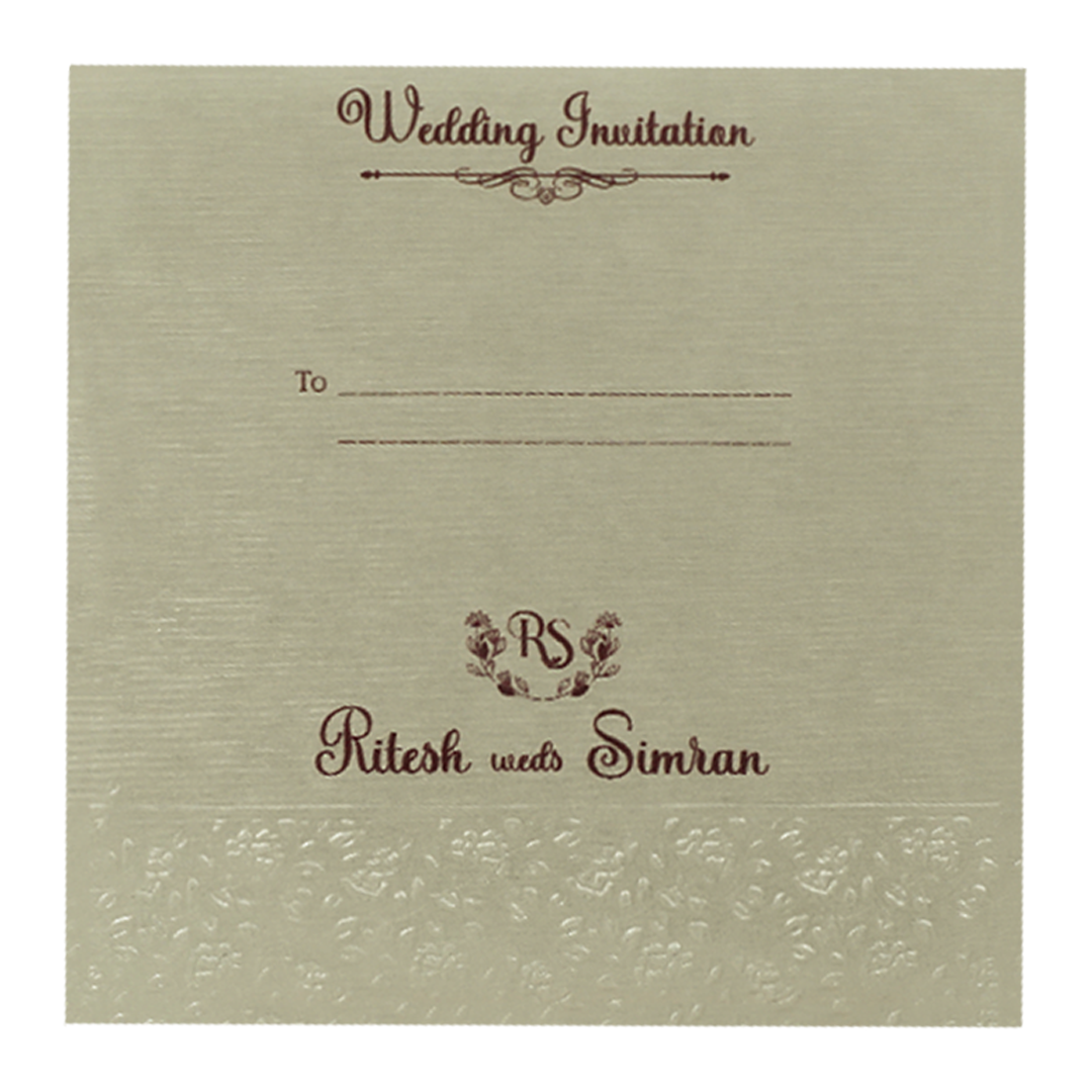 Cream Floral Wedding Card-KSI65000