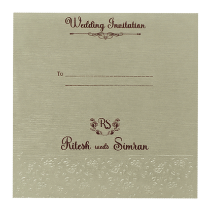 Cream Floral Wedding Card-KSI65000