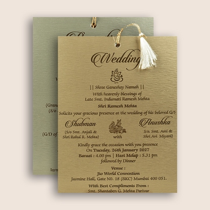 Grey Floral Laser Cut Wedding Invitation - KRB10140