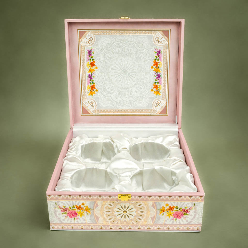 Pastel Peach Mandala Luxury Sweet Jar Box-KBX10105