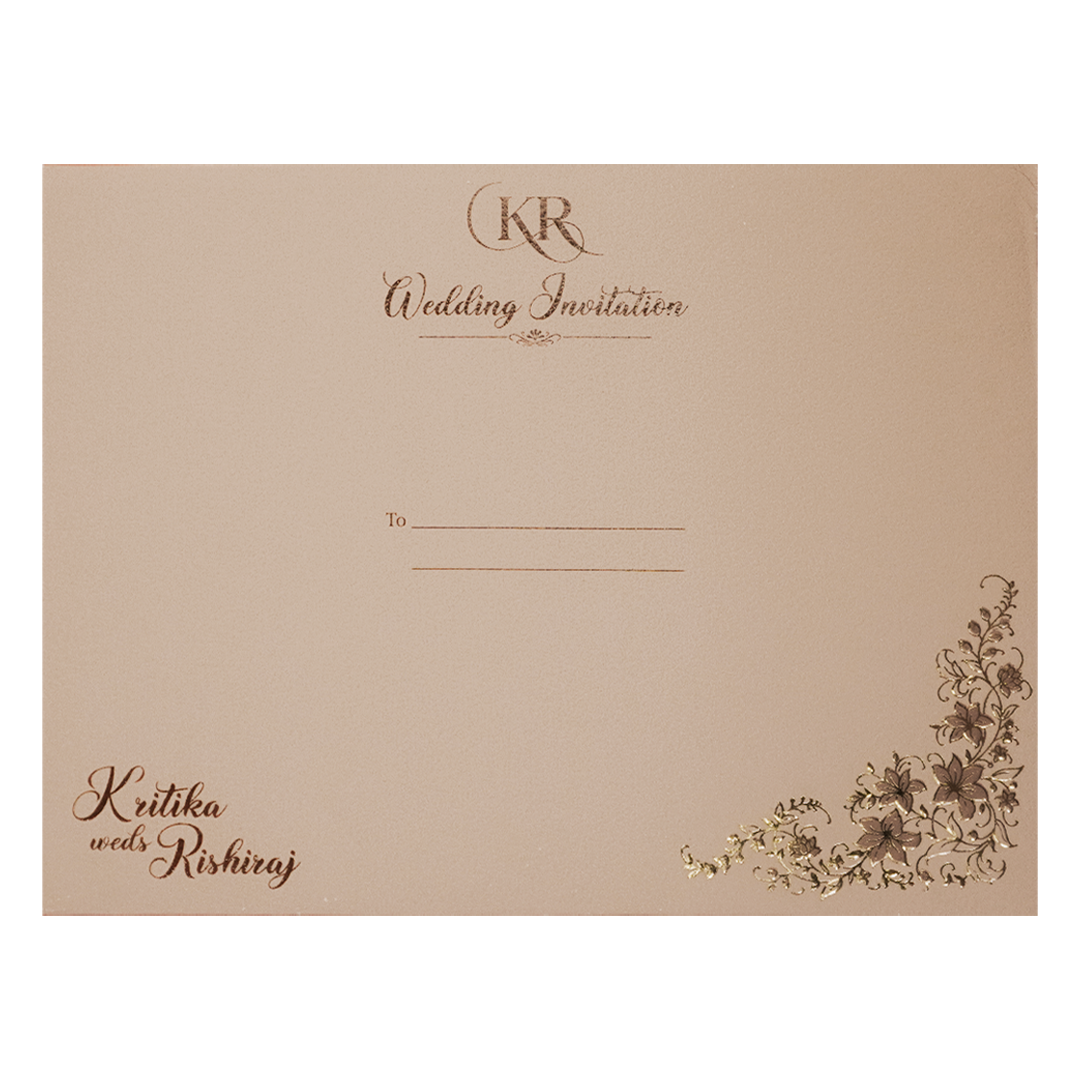 Pink Floral Padded Wedding Card-KSI64260