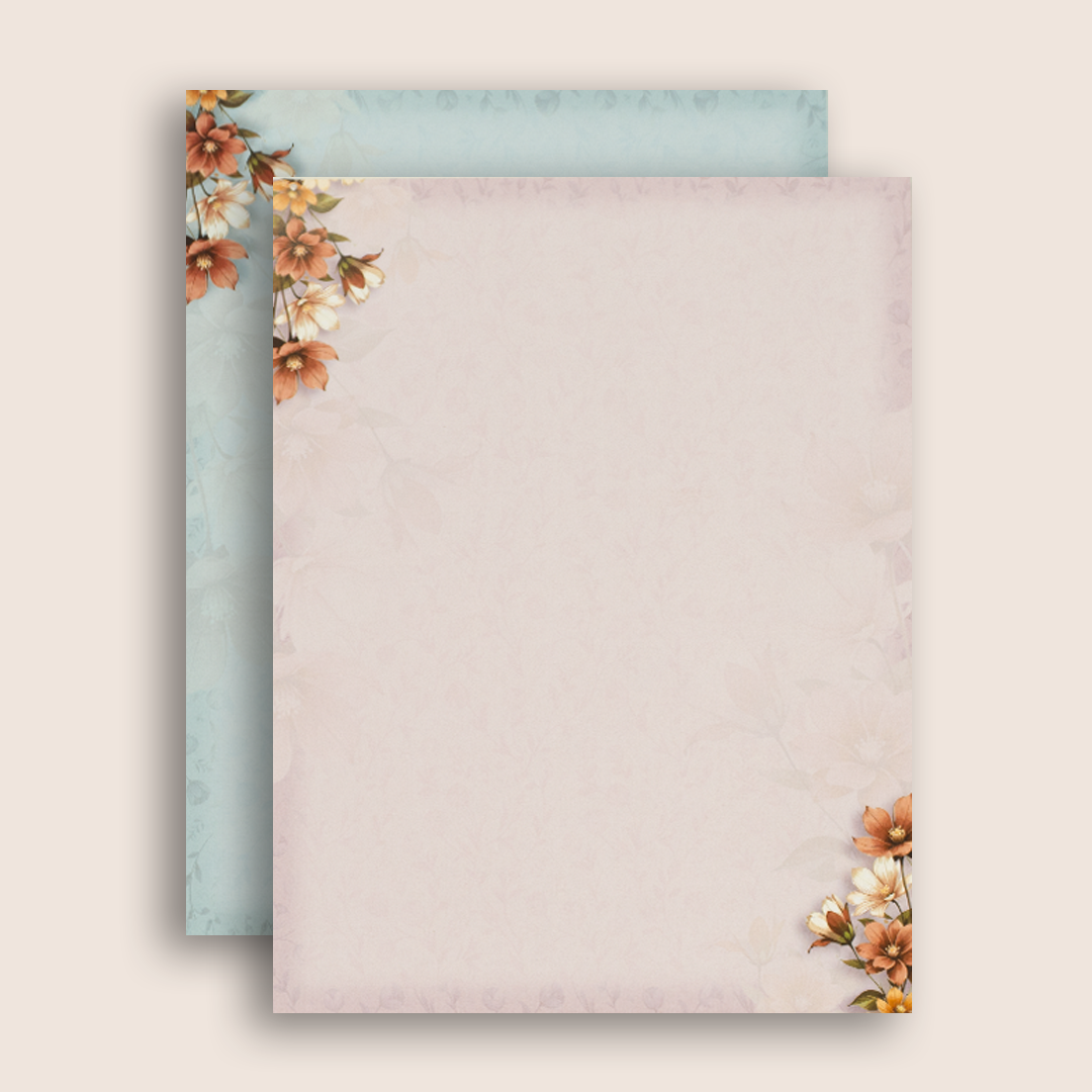 Warm Pink Padded Floral Wedding Invitation Card - KAA05760