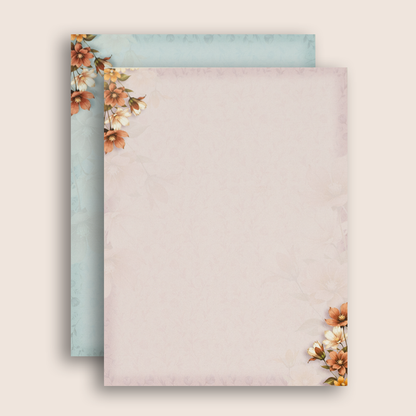 Warm Pink Padded Floral Wedding Invitation Card - KAA05760