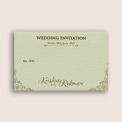 White Floral Lattice Padded Wedding Invitation Card- KJTS1853