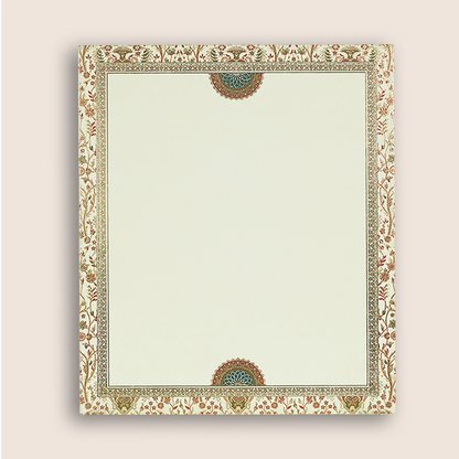 White Padded Floral Pattern Wedding Card - KAA05850