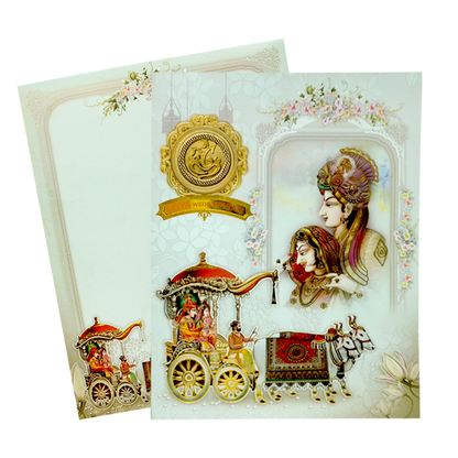 Grey Traditional Indian Wedding Card-King of Cards