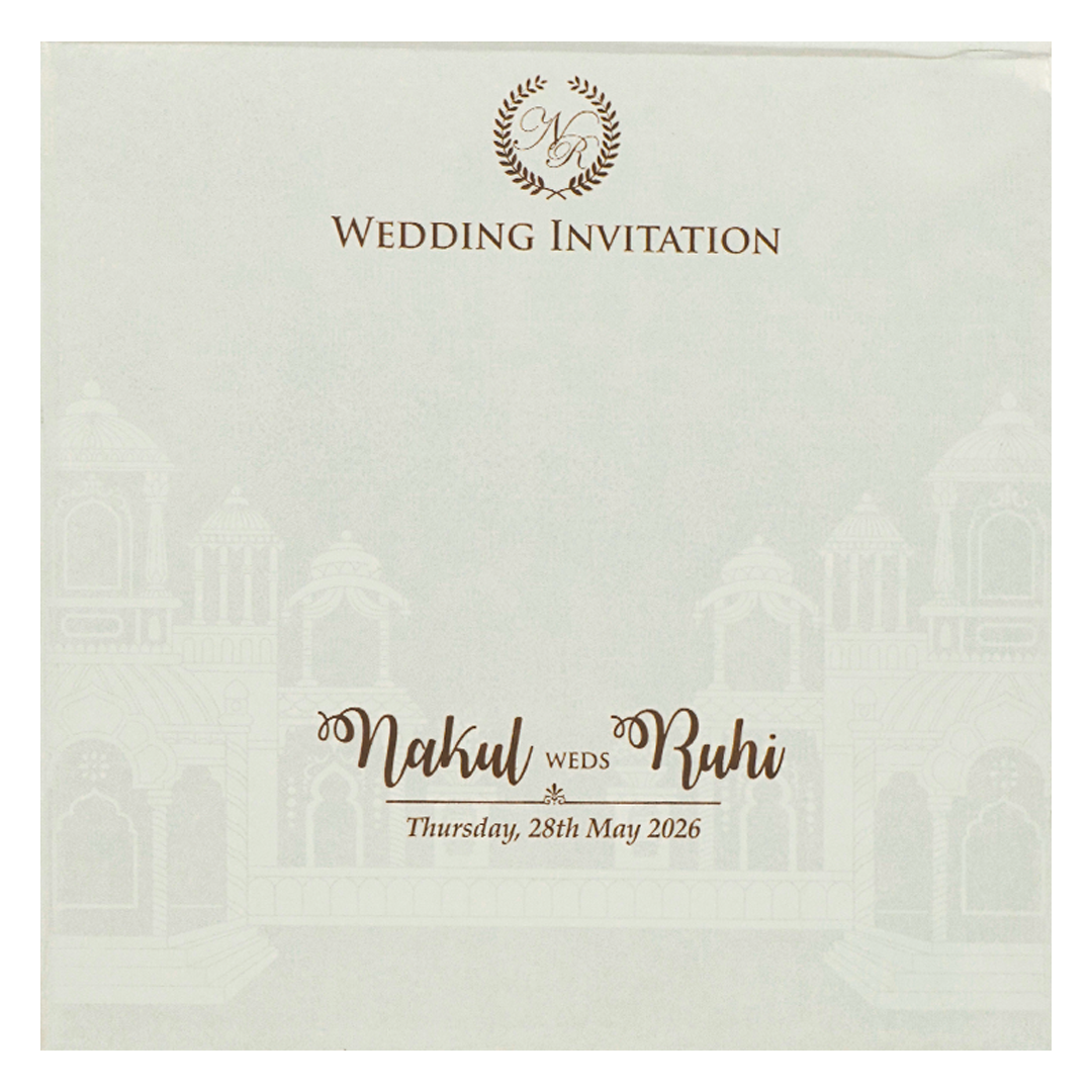 White Palace Ganesha Wedding card-KRE28520