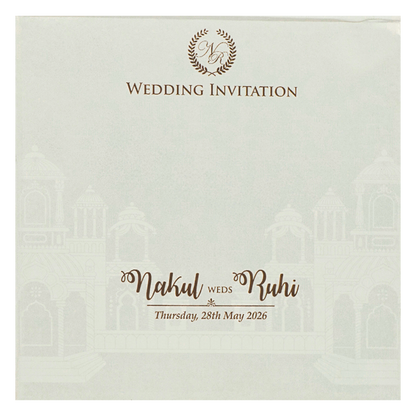 White Palace Ganesha Wedding card-KRE28520