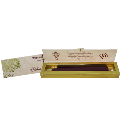 Maroon Scroll Wedding Card Box Set-KJTS1845